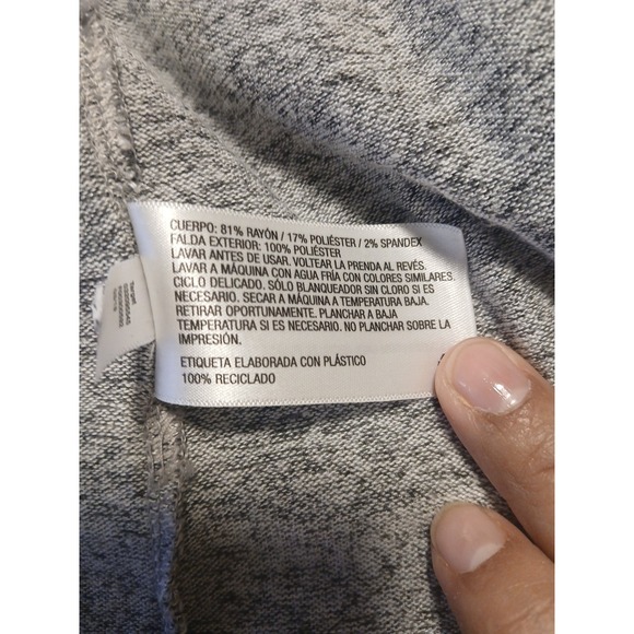 Cat & Jack Girls'  Gray  Long Sleeve Dress, Size L ( 10/12) - Picture 6 of 6